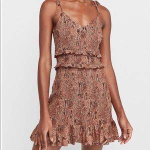 Animal print tie sleeve dress